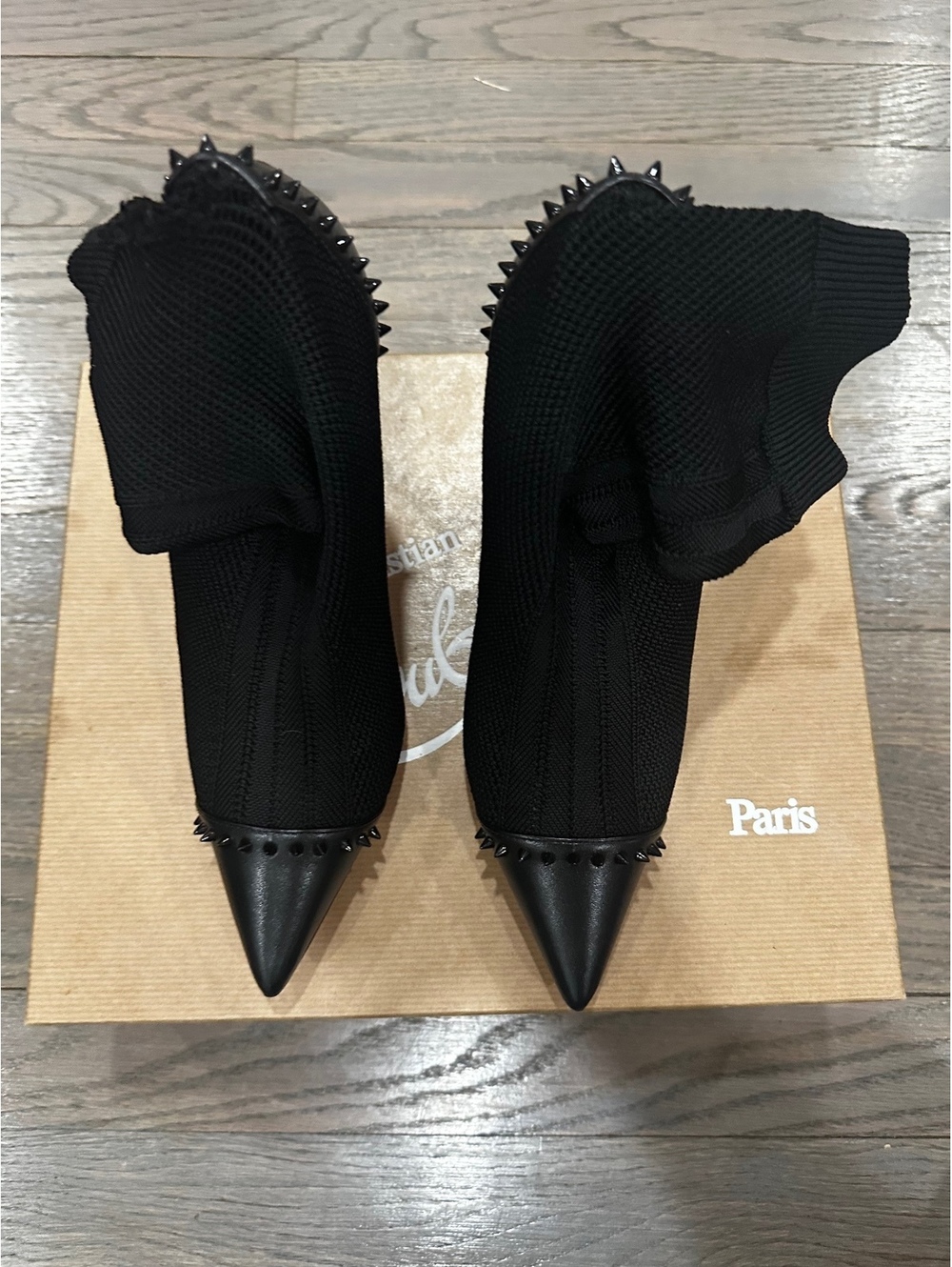 Christian louboutin Dovi Dova 100 black knit sock booties